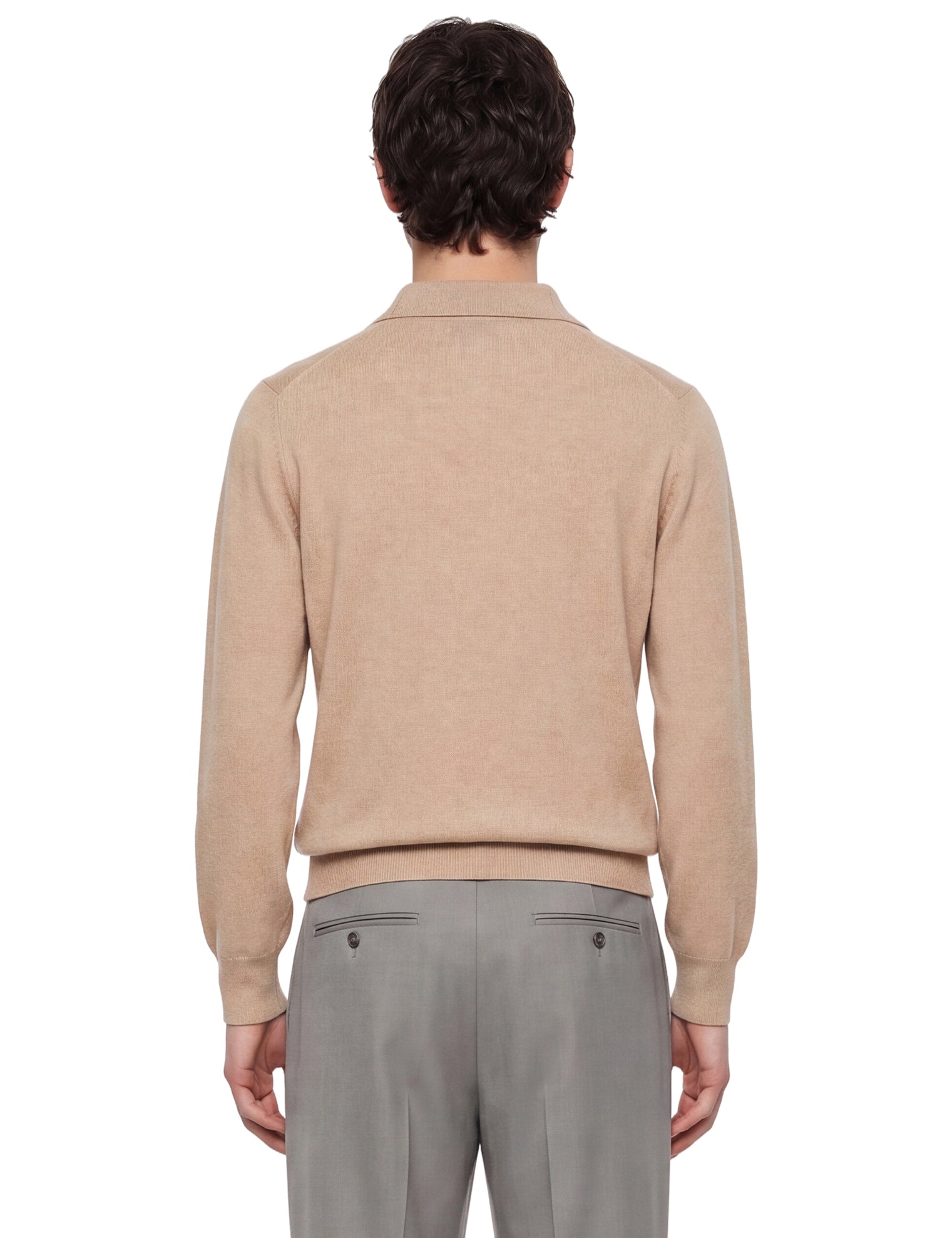 Maglia con colletto in beige 