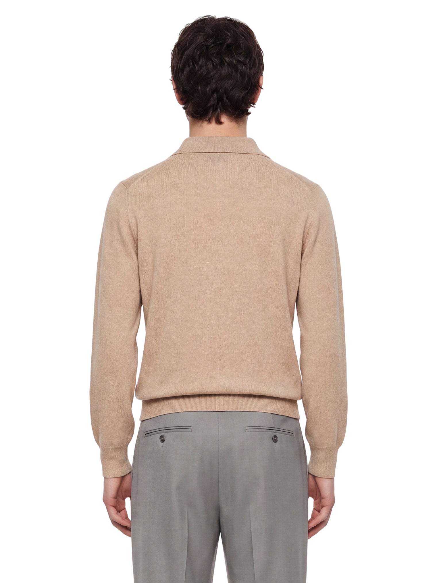 Maglia con colletto in beige 