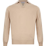 Maglia con colletto in beige 
