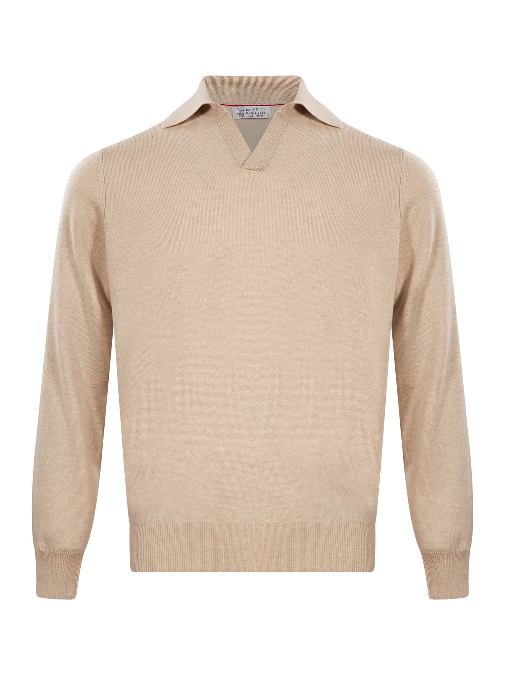 Maglia con colletto in beige 