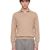 Maglia con colletto in beige 