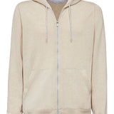 Felpa con zip in beige 