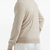 Felpa con zip in beige 
