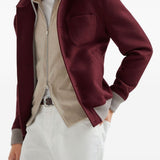 Felpa con zip in beige 