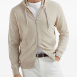 Felpa con zip in beige 