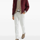 Felpa con zip in beige 