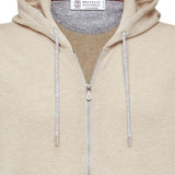 Felpa con zip in beige 