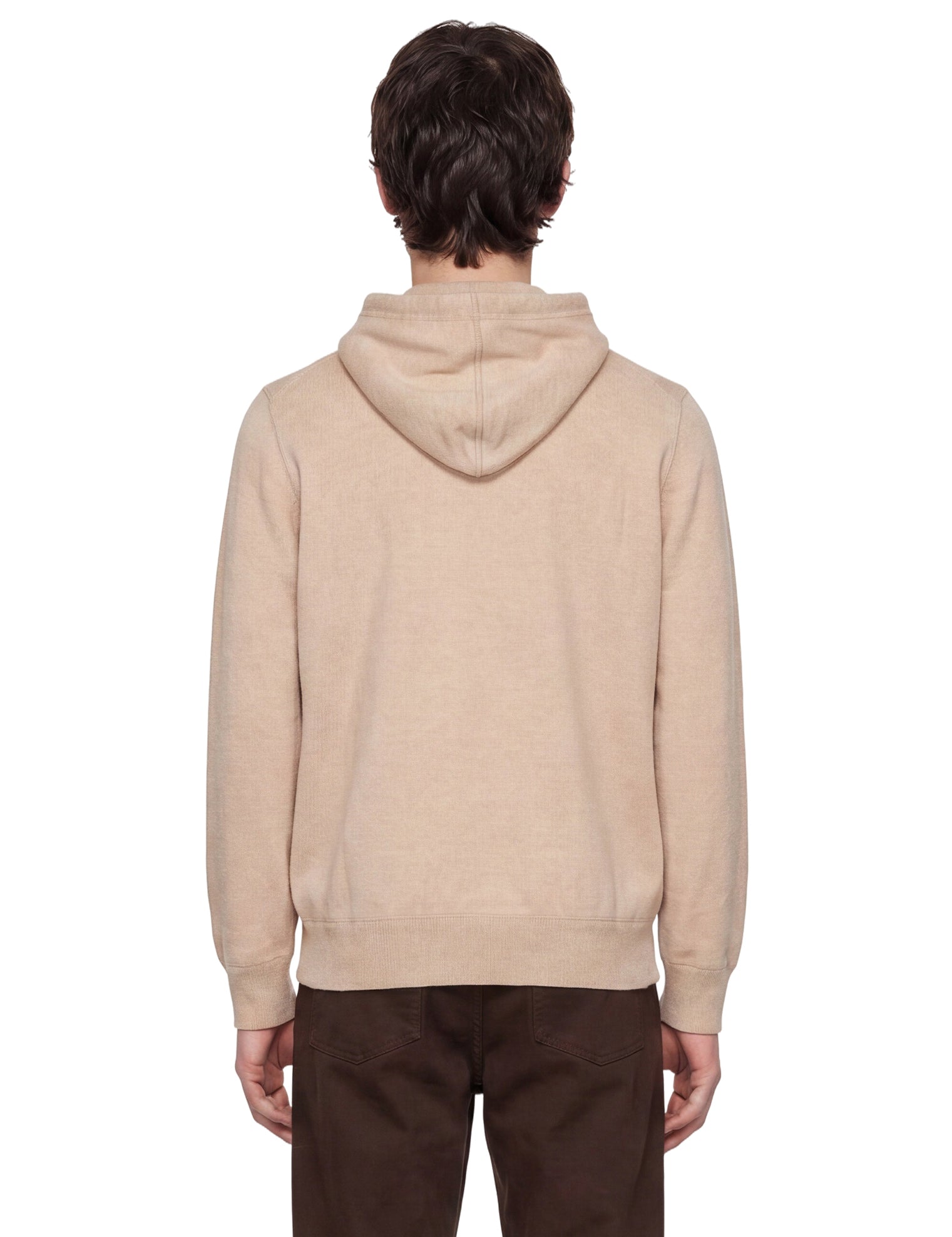 Felpa con zip in beige 