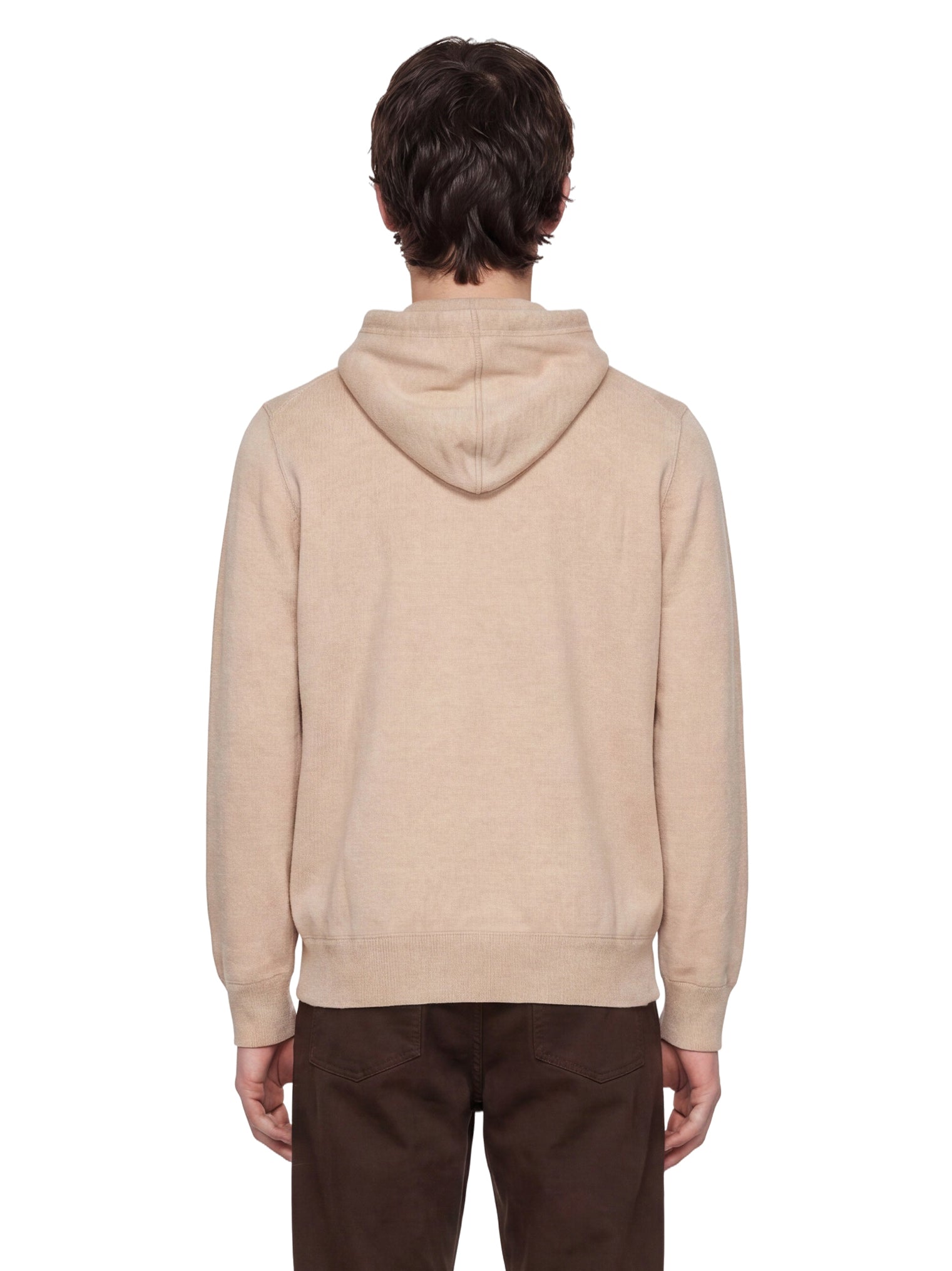 Felpa con zip in beige 