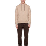 Felpa con zip in beige 
