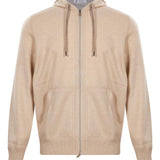 Felpa con zip in beige 
