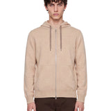 Felpa con zip in beige 