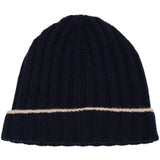 Berretto in maglia a coste in blu 