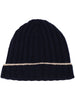 Brunello Cucinelli black ribbed cashmere beanie - men