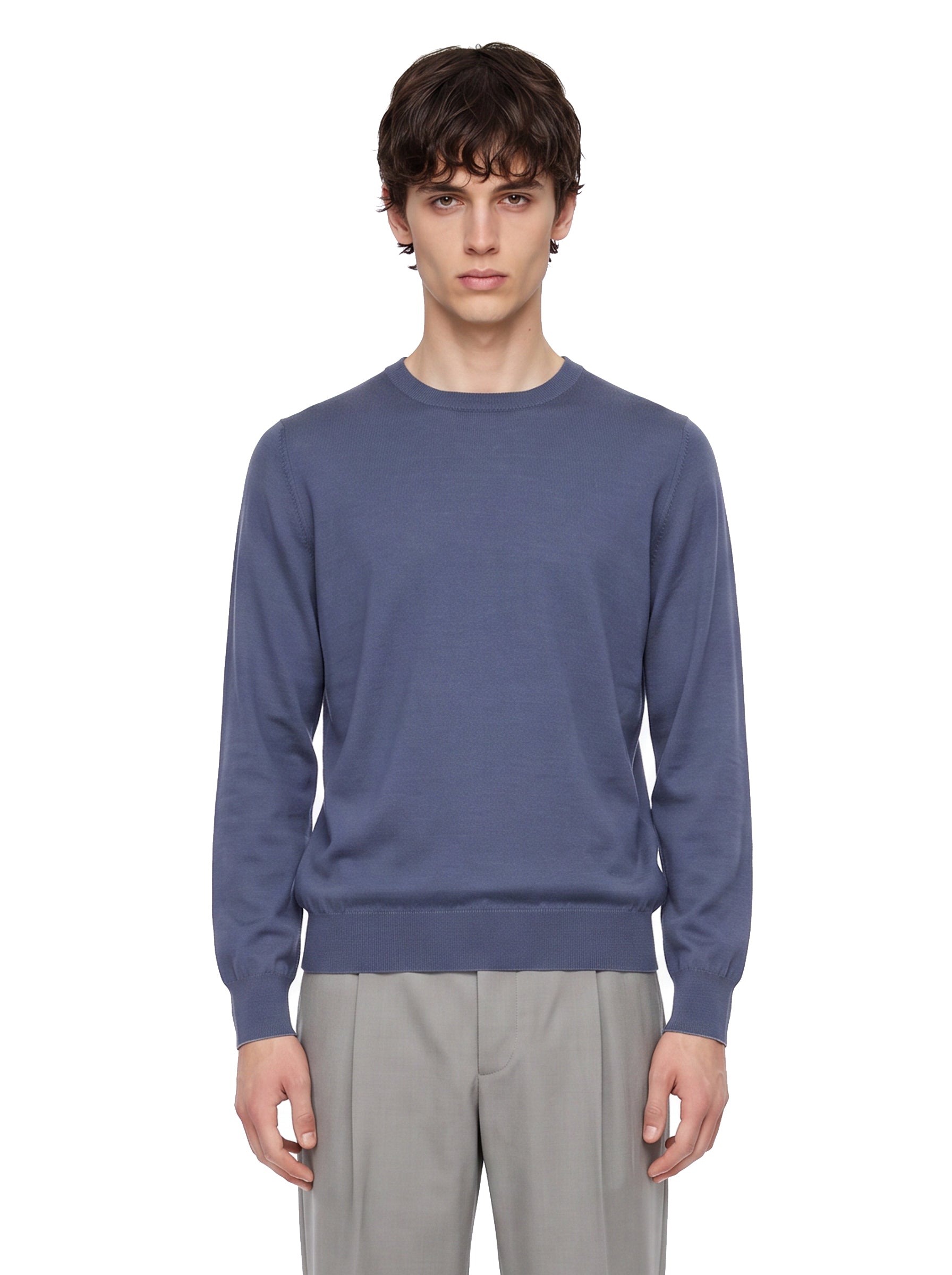 Maglia girocollo in blu 