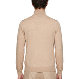 Cardigan con zip in beige 