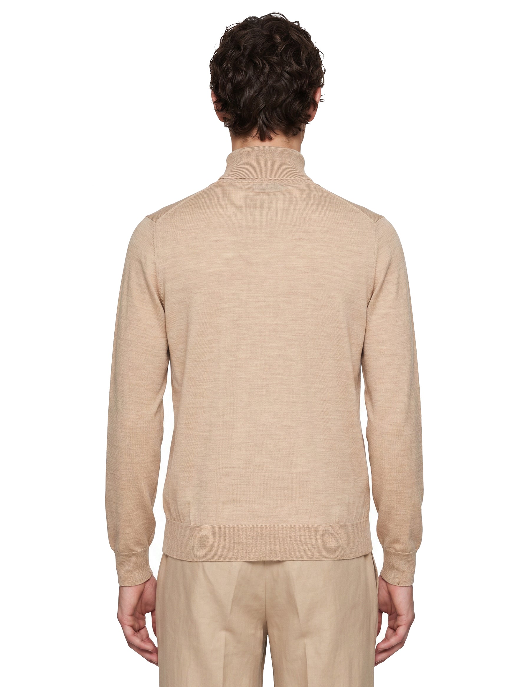 Cardigan con zip in beige 