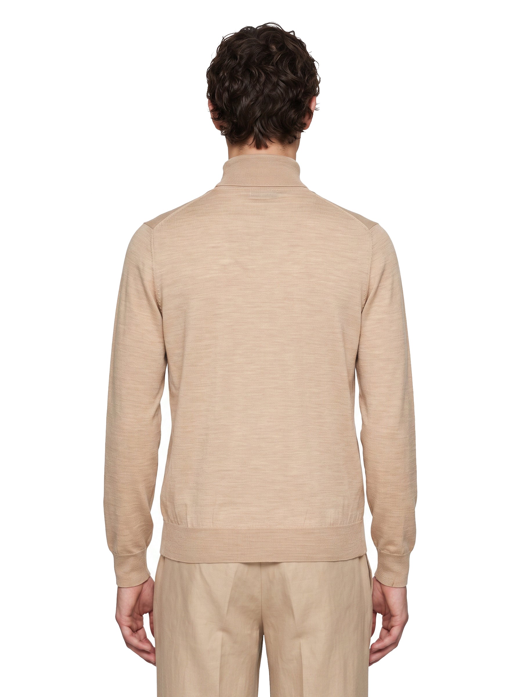 Cardigan con zip in beige 