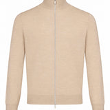 Cardigan con zip in beige 