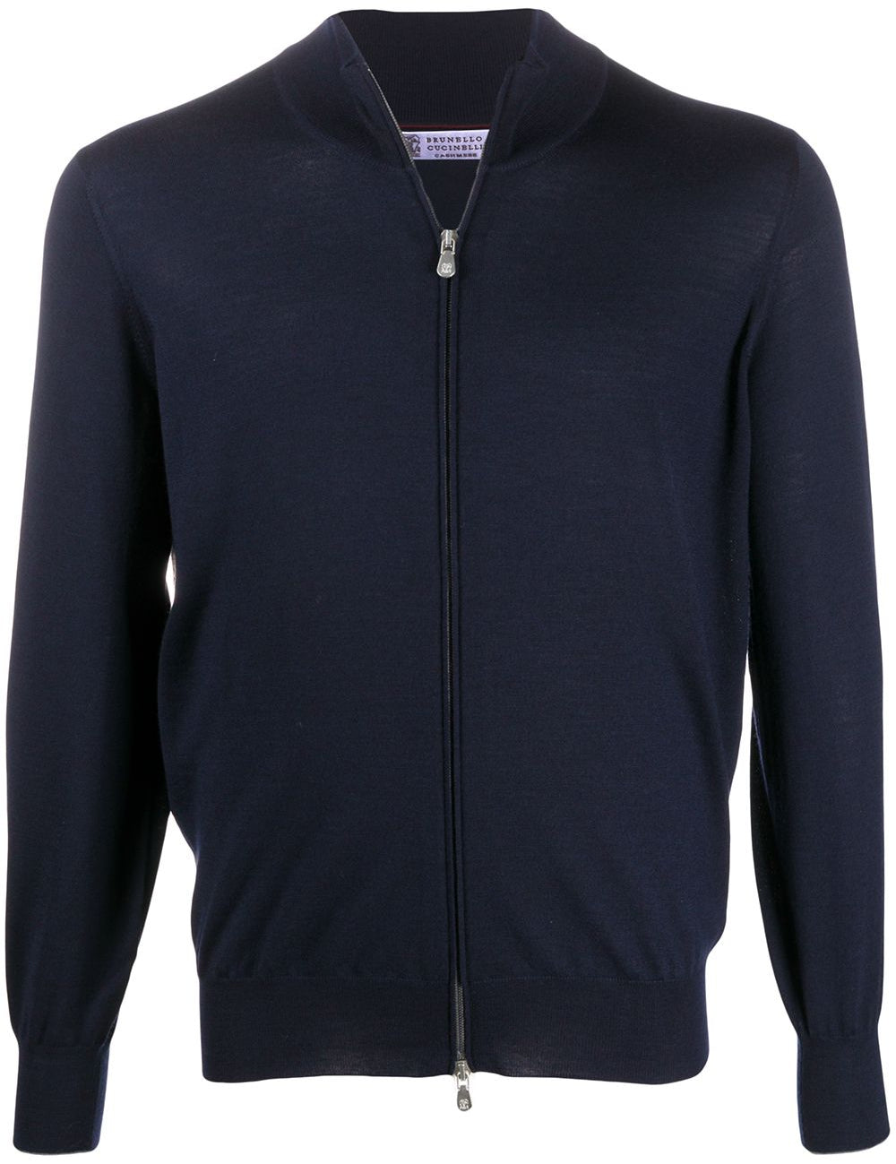 Cardigan con zip in blu 