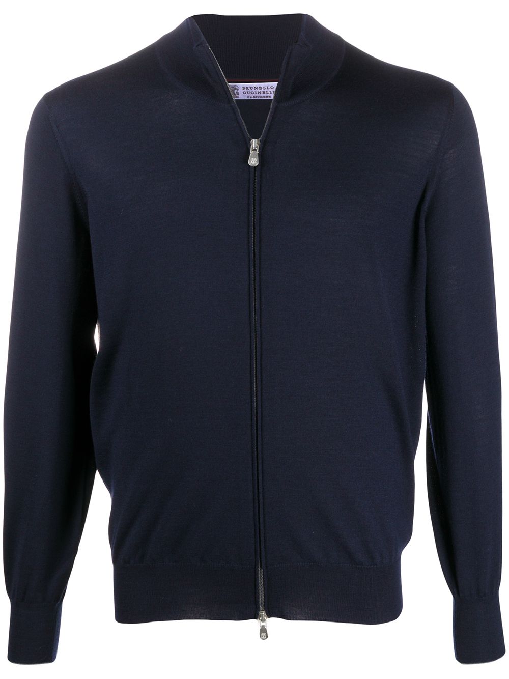 Cardigan con zip in blu 