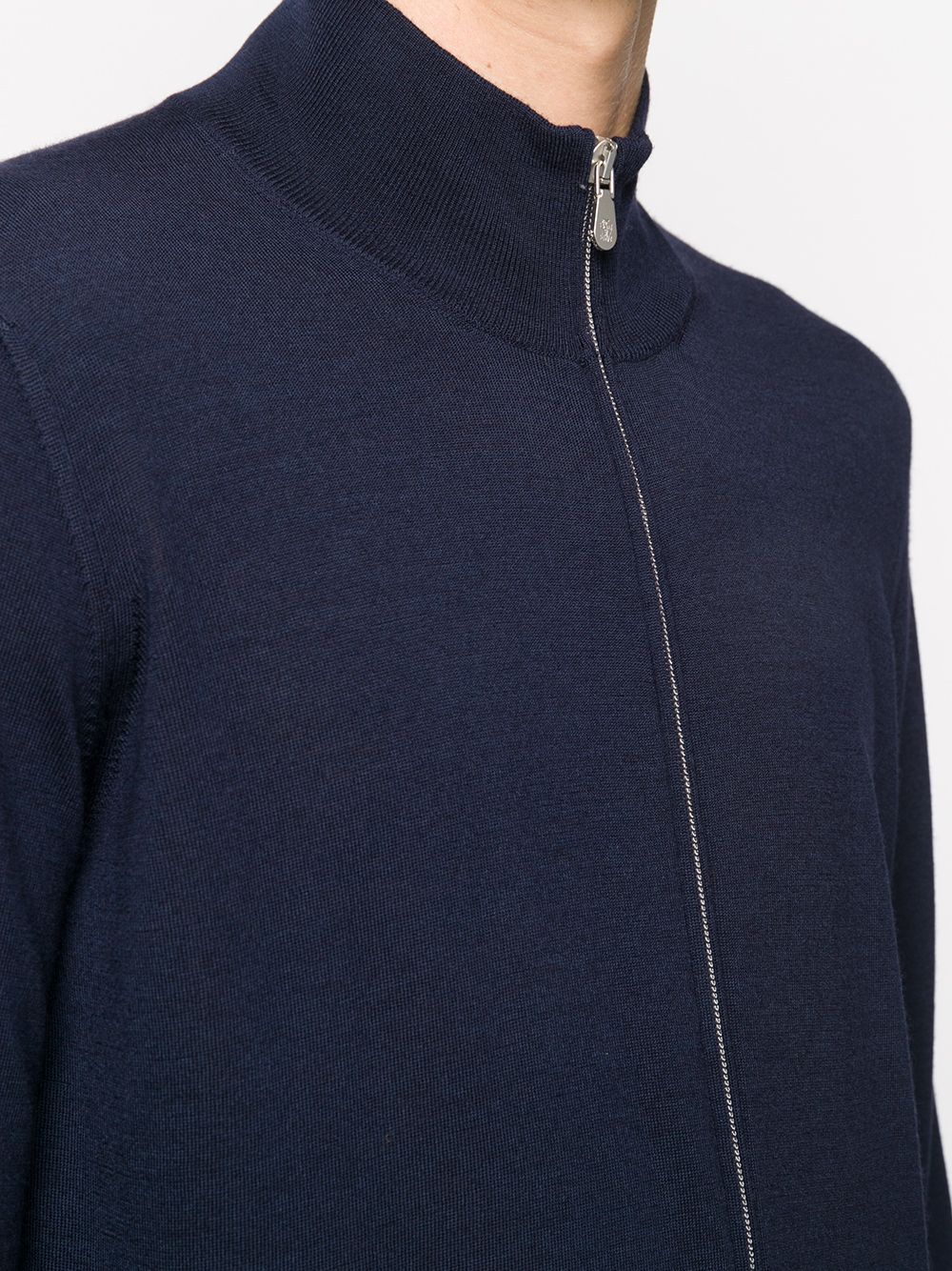 Cardigan con zip in blu 
