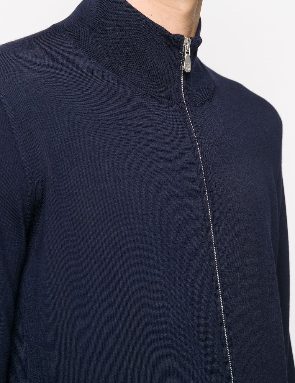 Cardigan con zip in blu 