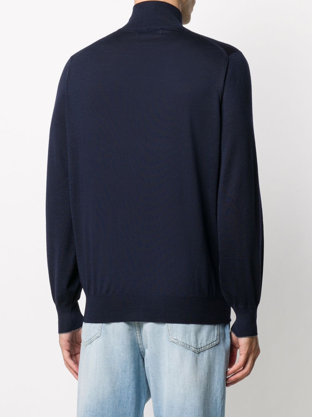 Cardigan con zip in blu 
