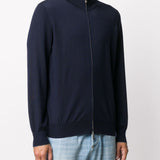 Cardigan con zip in blu 