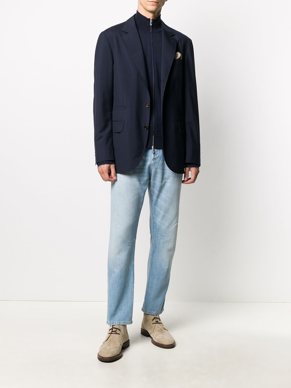 Cardigan con zip in blu 