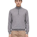 Maglione mezza zip in cashmere grigio 