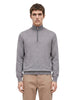Grey cashmere half-zip sweater
