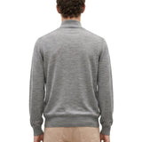 Maglione mezza zip in cashmere grigio 