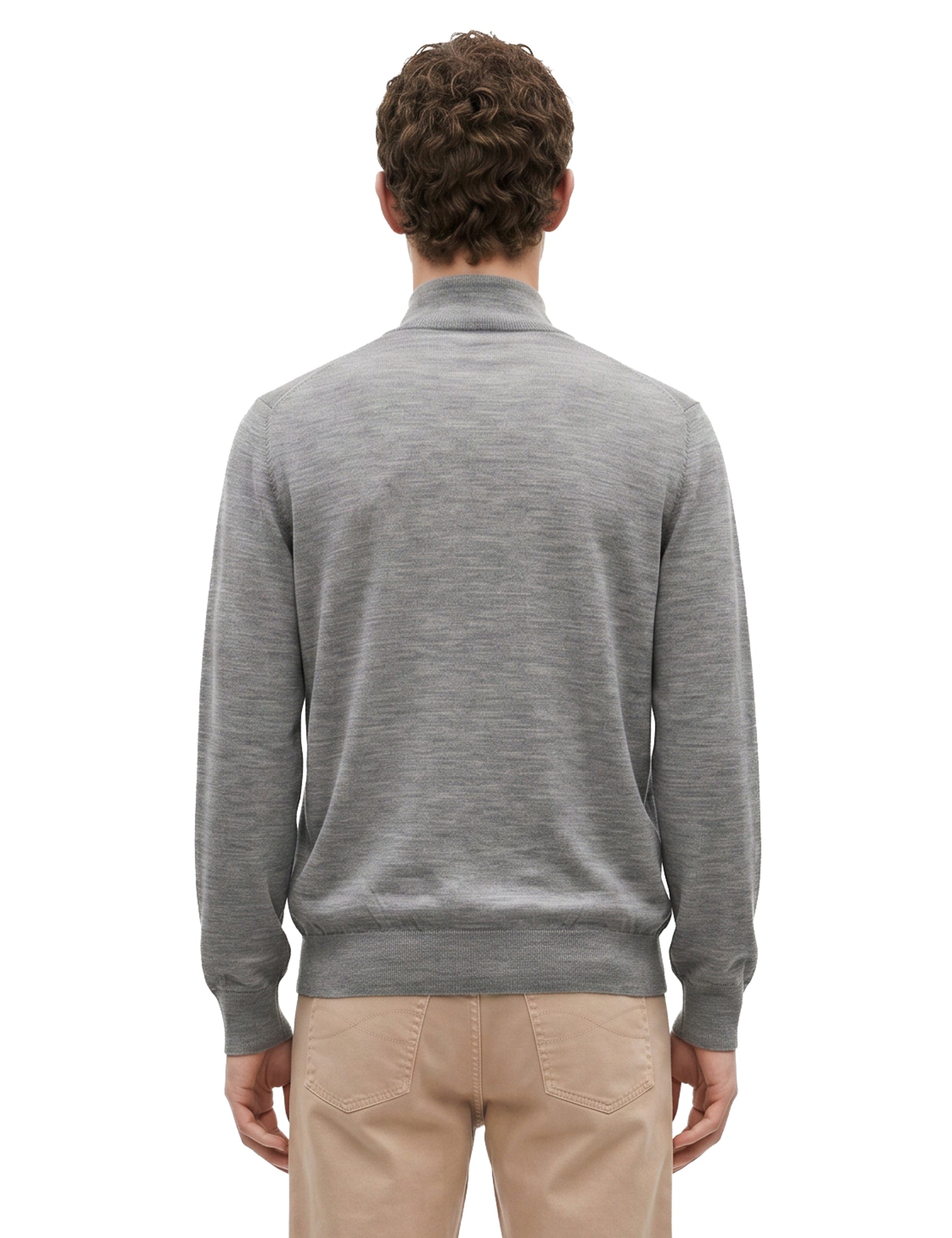 Maglione mezza zip in cashmere grigio 