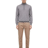 Maglione mezza zip in cashmere grigio 
