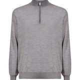 Maglione mezza zip in cashmere grigio 