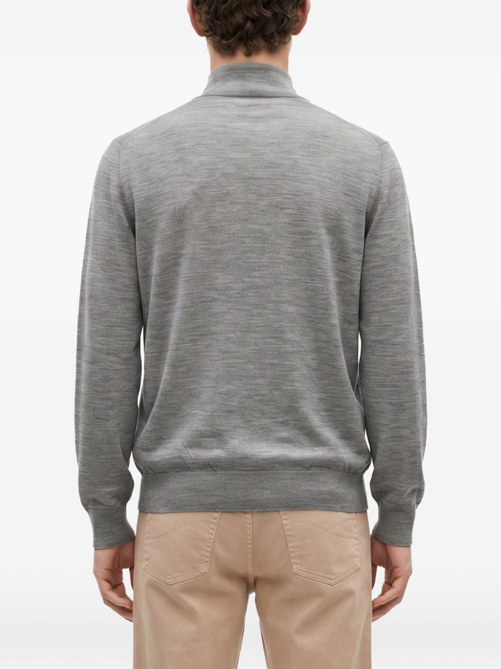 Maglione mezza zip in cashmere grigio 