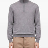 Maglione mezza zip in cashmere grigio 