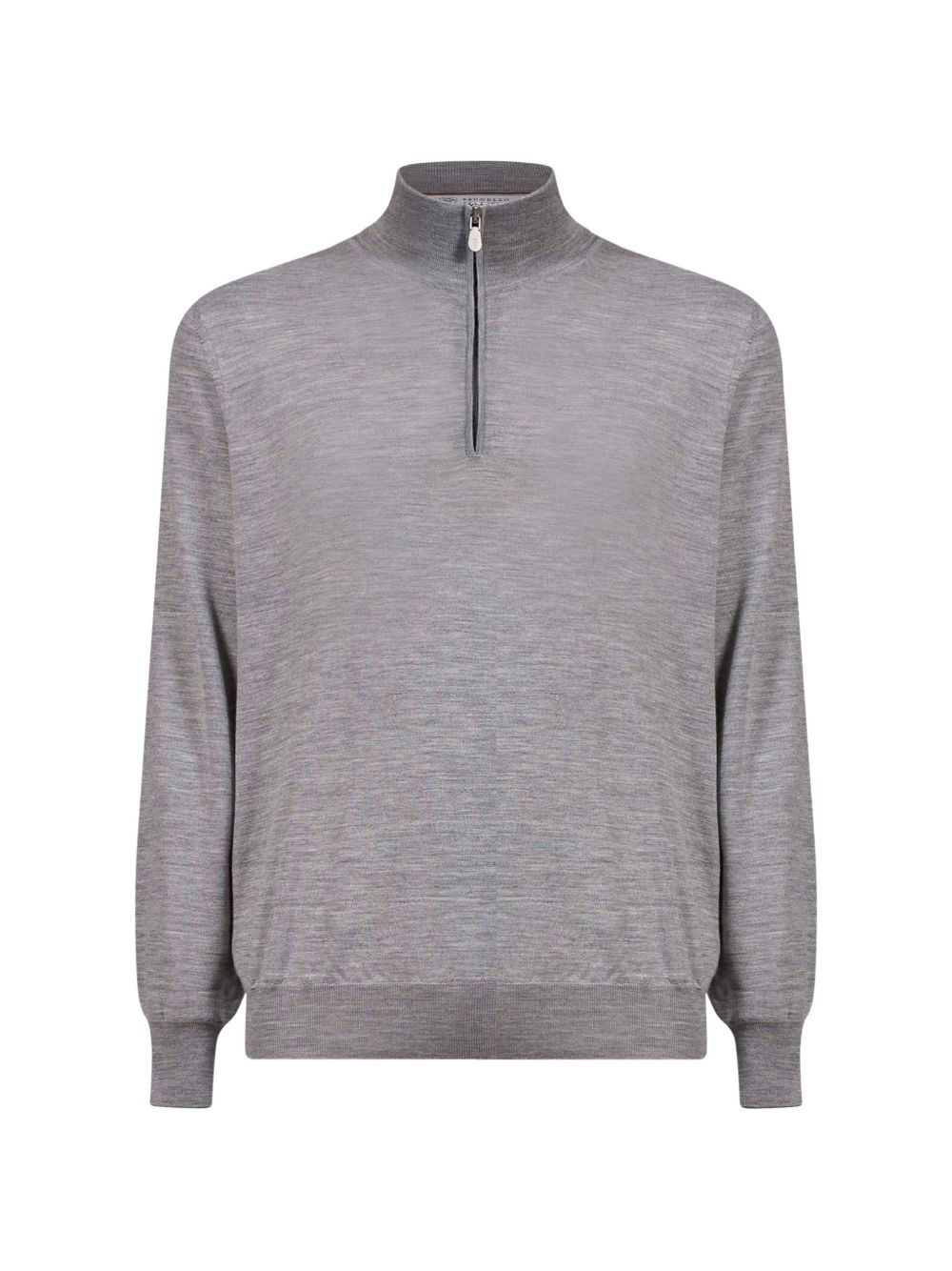 Maglione mezza zip in cashmere grigio 