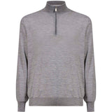 Maglione mezza zip in cashmere grigio 