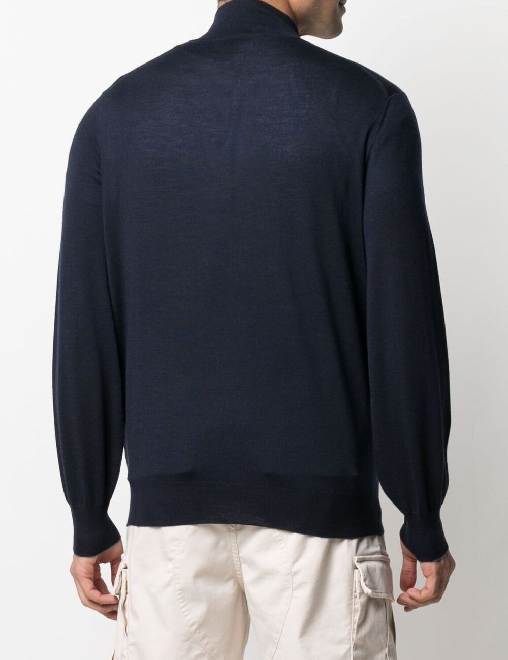 Maglione con mezza zip in blu 