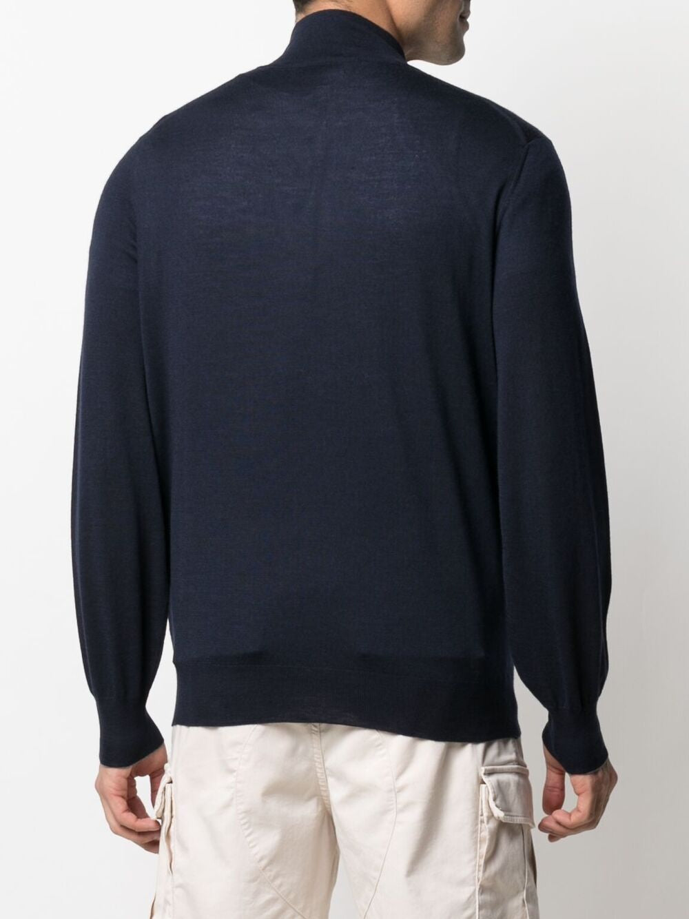 Maglione con mezza zip in blu 