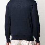 Maglione con mezza zip in blu 