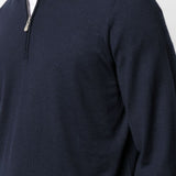 Maglione con mezza zip in blu 