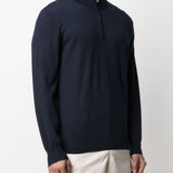 Maglione con mezza zip in blu 
