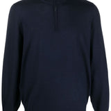 Maglione con mezza zip in blu 