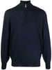 Quarter-zip sweater in blue