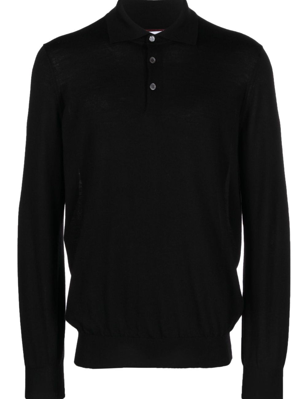 Polo a maniche lunghe in nero Brunello cucinelli - uomo 