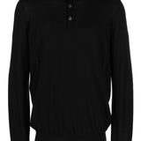 Polo a maniche lunghe in nero Brunello cucinelli - uomo 