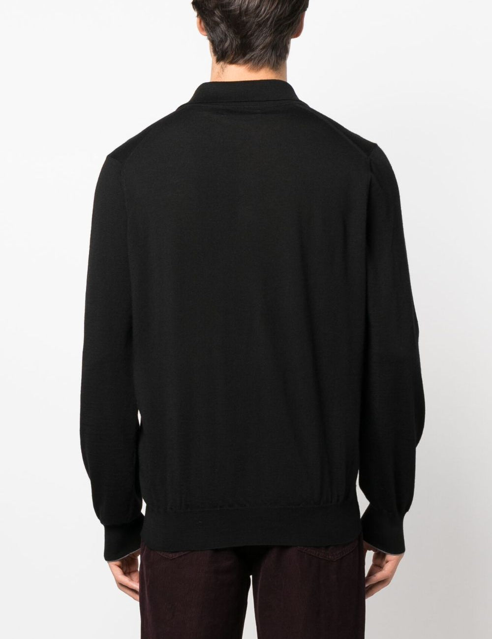 Polo a maniche lunghe in nero Brunello cucinelli - uomo 